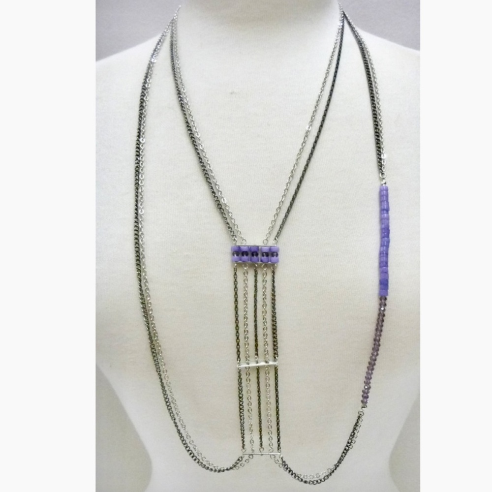 🌺 Semi Precious Amethyst Stone Necklace